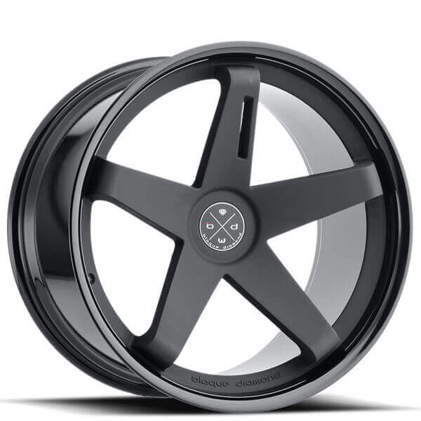 20" Staggered Blaque Diamond Wheels BD-21 Matte Black with ...