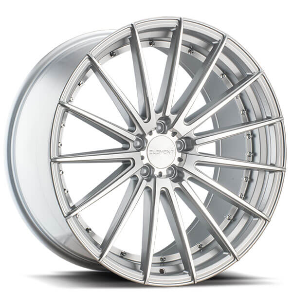 22" Staggered Element Wheels EL15 Silver Machined Rims