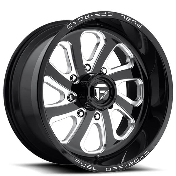 22" Fuel Wheels D587 Flow 8 Black Milled Off-Road Rims #FL113-3