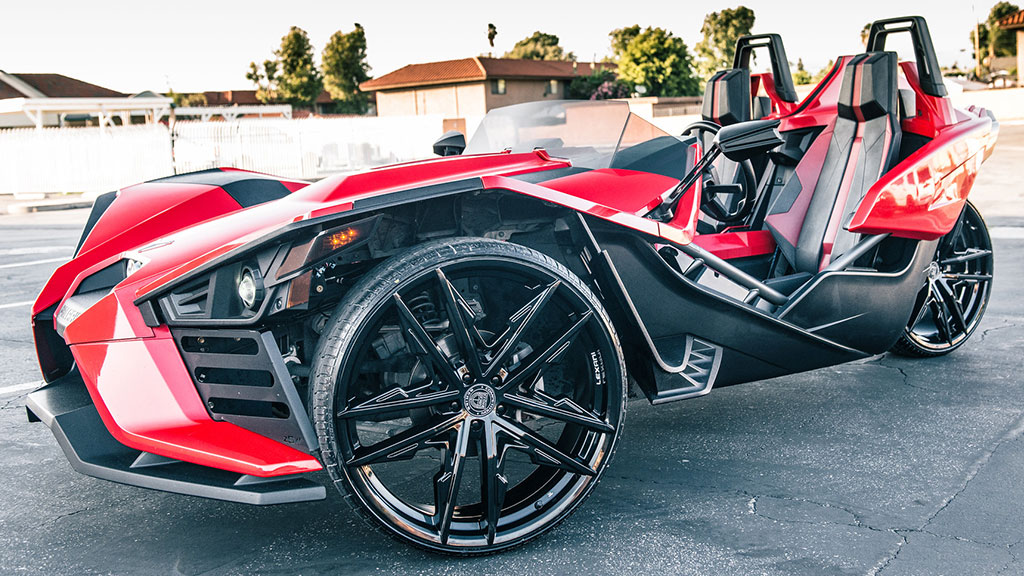 24" Staggered Lexani Wheels Venom Gloss Black Polaris Slingshot Rims #