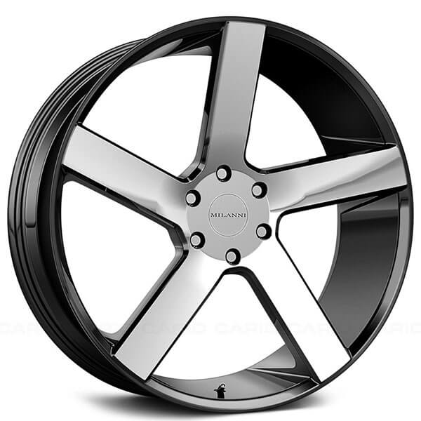 22" Milanni Wheels 472 Switchback Gloss Black with Machined Face Rims # ...
