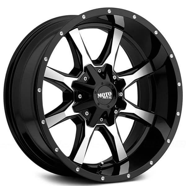 20" Moto Metal Wheels MO970/MO995 Dually Gloss Black