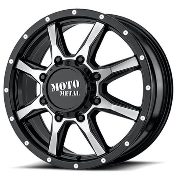 17" Moto Metal Wheels MO995 Dually Gloss Black Machined