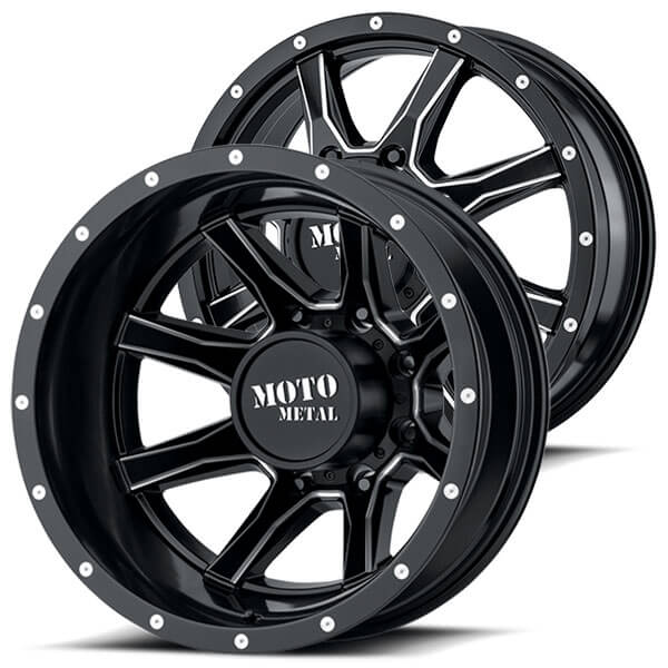 17" Moto Metal Wheels MO995 Dually Satin Black Milled Off