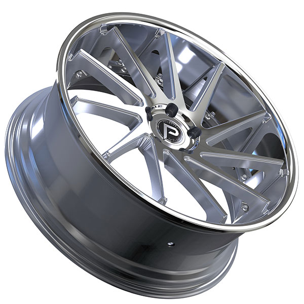 20 Pinnacle Wheels P216 Epic Silver Machined Milled With Ss Lip Rims