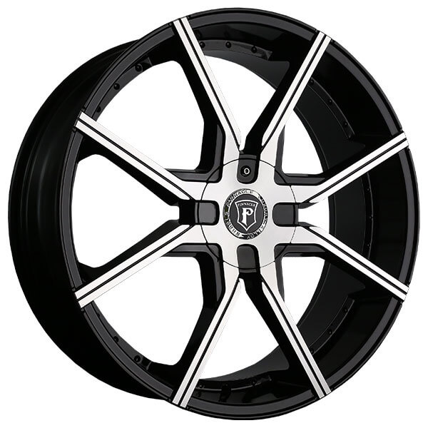 20" Pinnacle Wheels P96 Hype Gloss Black Machined Rims