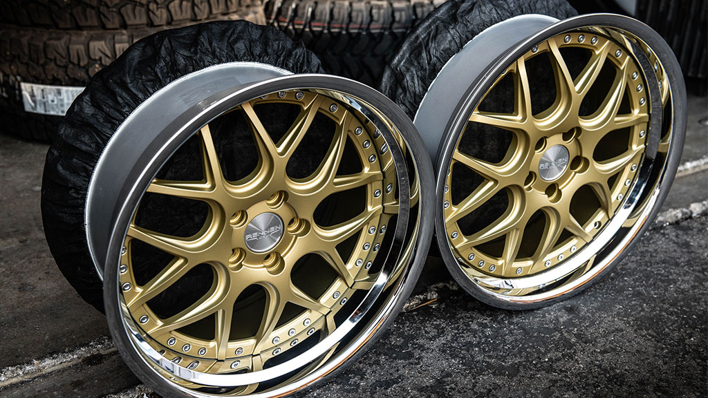 20" Rennen Wheels CSL 2 Matte Spanish Gold with Chrome Step Lip Rims 