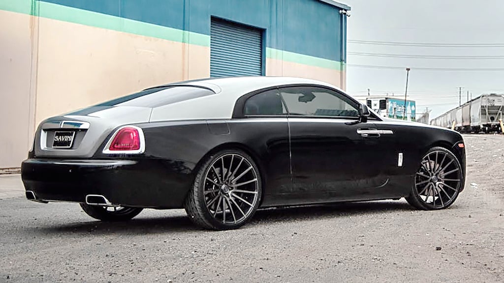 20" Staggered Savini Wheels Black Di Forza BM16 Gloss Black With DDT ...