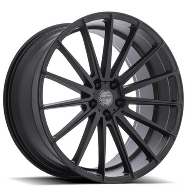 22" Sporza Wheels Pentagon Matte Black Concave Rims