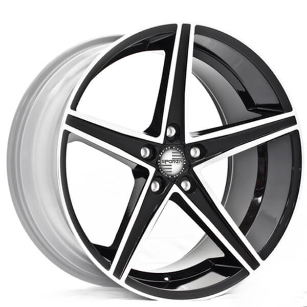 20" Staggered Sporza Wheels Topaz Gloss Black Machined Concave Rims