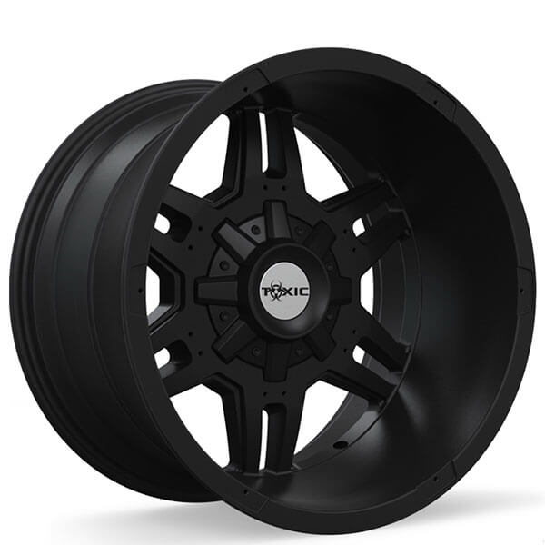 Toxic Off Road Wheels Naked Shok Satin Black Rims TOX