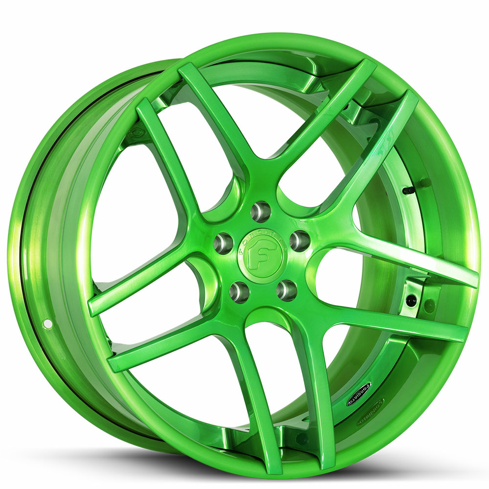 21" Forgiato Wheels Dieci-ECL Venom Green Forged Rims