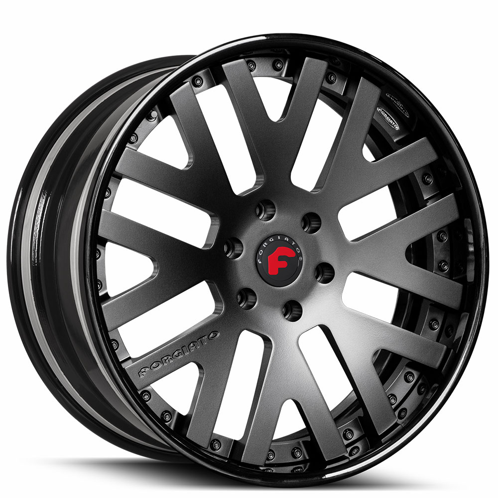 20" Forgiato Wheels Dito-ECL Satin Graphite Face with Black Lip Forged Rims 