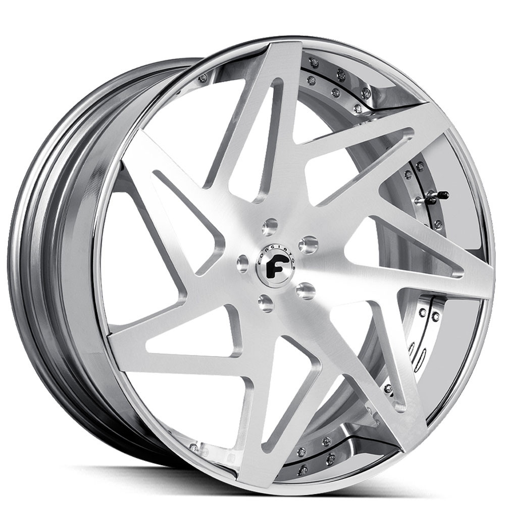 20" Forgiato Wheels Finestro-ECL Brushed Face with Chrome Lip Forged Rims