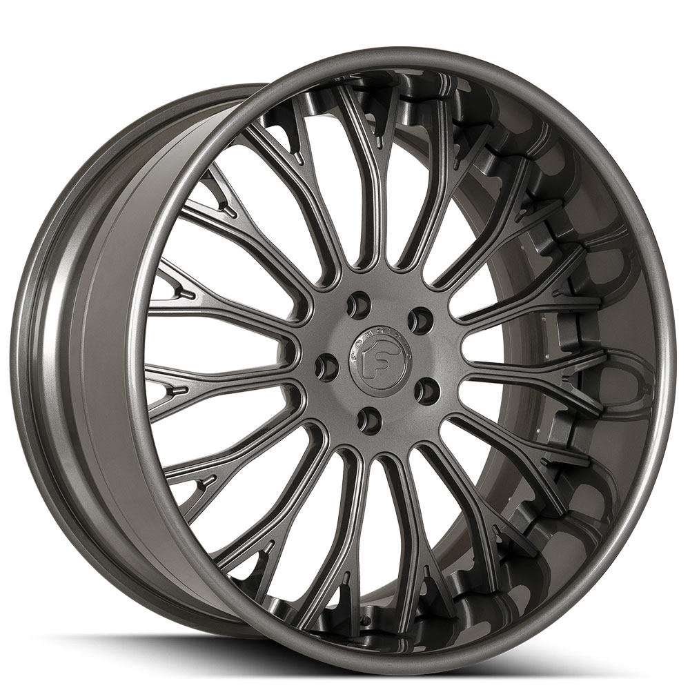 22" Forgiato Wheels NB6 Dark Gunmetal Metallic Forged Rims