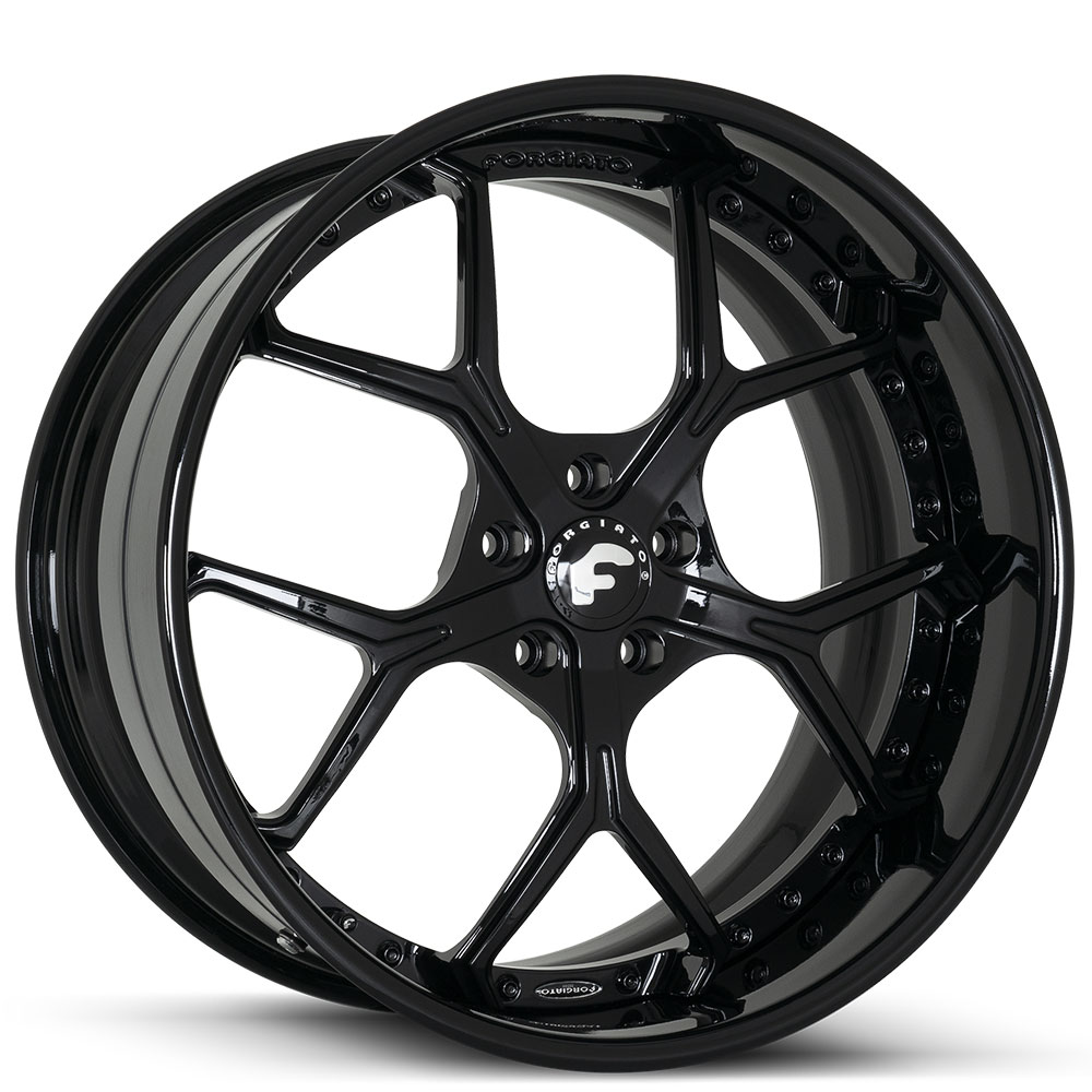 22" Forgiato Wheels Quadri Gloss Black Forged Rims