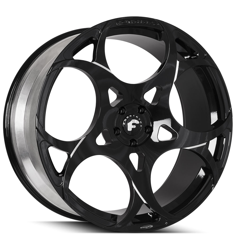 22" Forgiato Wheels Rueda-M Gloss Black Milled Face Forged Rims