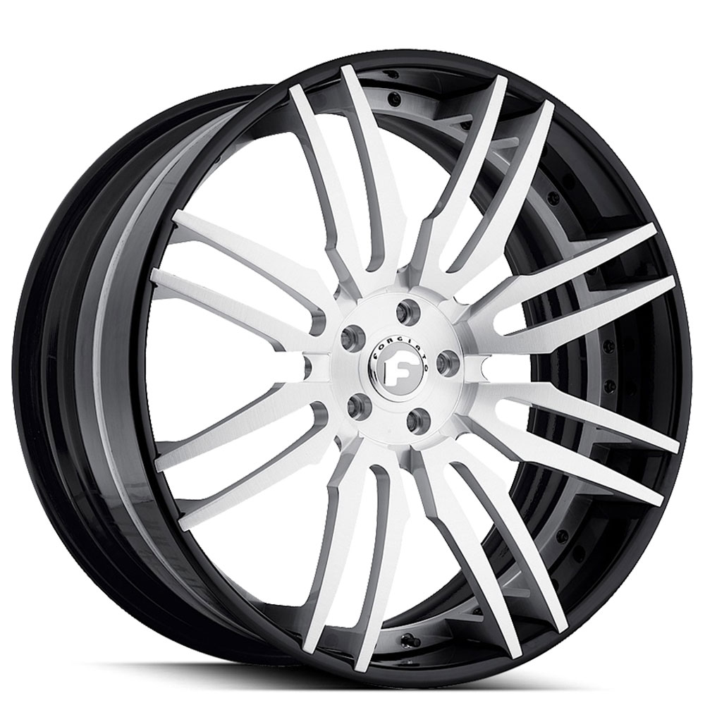 22" Forgiato Wheels Sedici-ECL White Face with Black Lip Forged Rims 