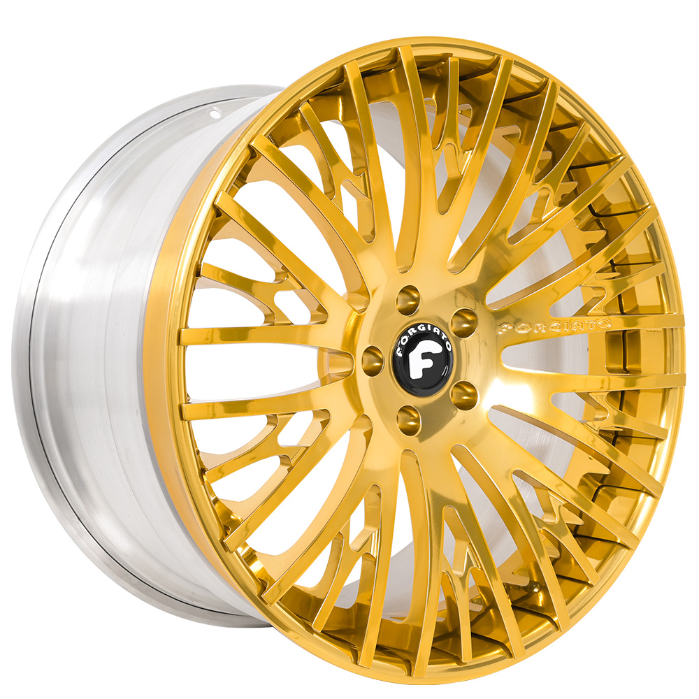 22" Forgiato Wheels Cravatta-ECL Gold over Chrome Face Forged Rims 