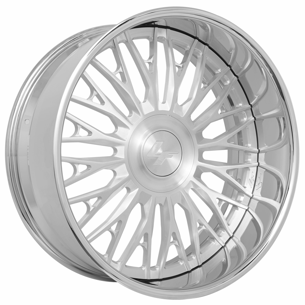 20/21" Lexani Forged Wheels Tally-XL Brushed Silver Face with Chrome Lip Rims 