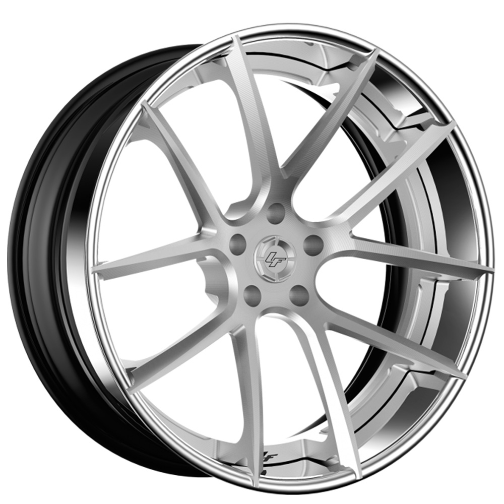 20/21" Lexani Forged Wheels LZ-118 Brushed Silver Face with Chrome Lip Rims 