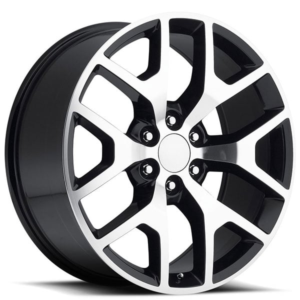 24" GMC Sierra Wheels FR 44 Black Machined Face OEM Replica Rims #OEM275-3