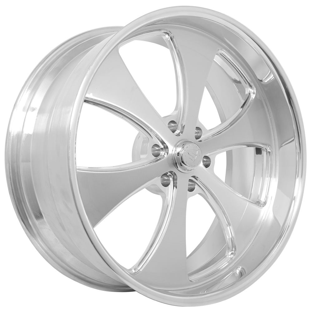 22 Staggered Snyper Forged Wheels Fury 6 Brushed Face with Polished Lip  Rims #SNF078-2