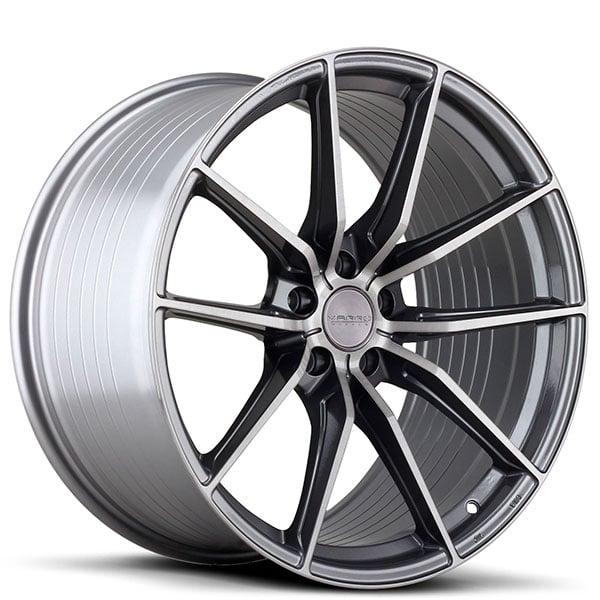 20" Varro Wheels VD25X Gloss Titanium with Brushed Face Spin Forged Rims 