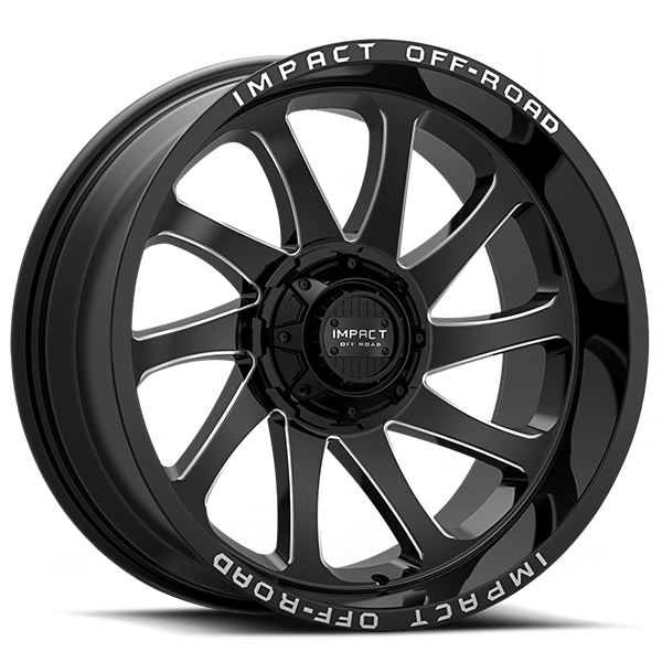 20" Impact Off-Road Wheels 825 Gloss Black with Milled Windows Rims