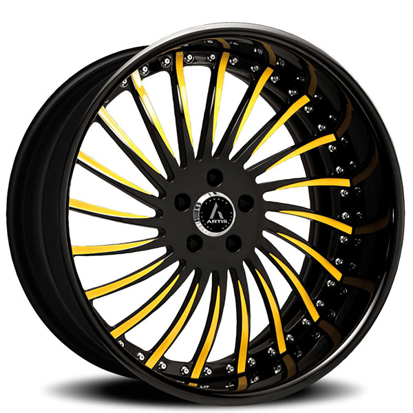 20/21" Artis Forged Wheels International Custom 2-Tone Face with Black Lip Rims 