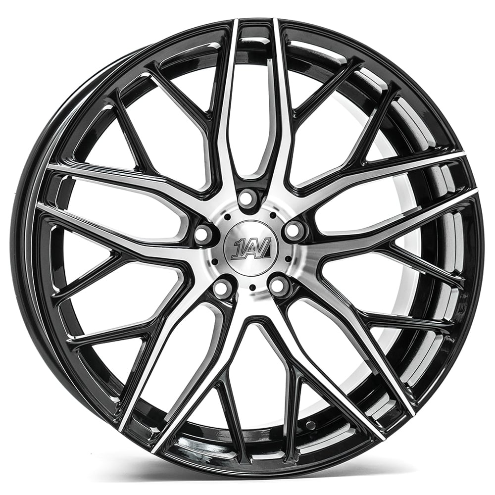 22" Staggered 1AV Wheels ZX11 Gloss Black with Machined Face Rims 