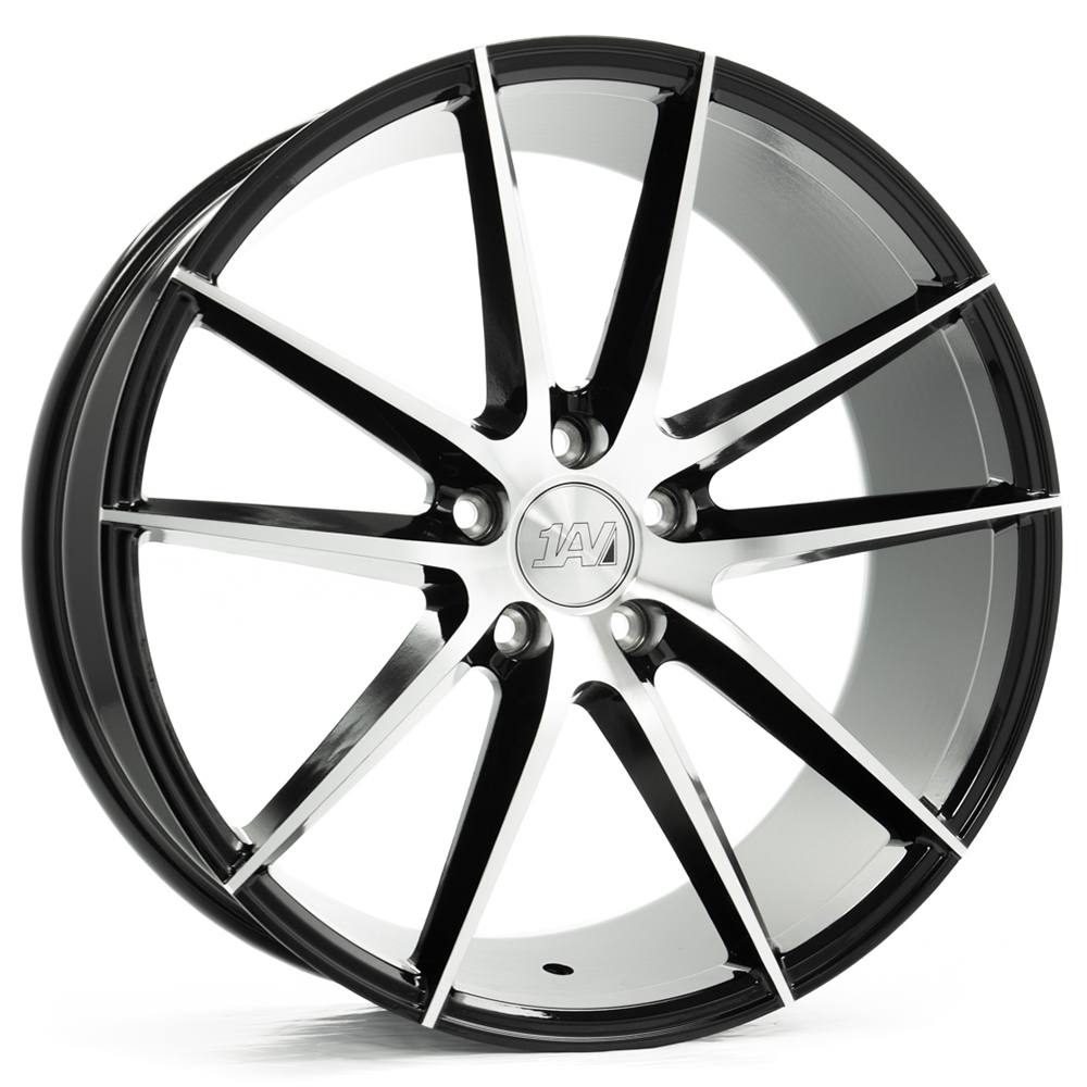 18" Staggered 1AV Wheels ZX7 Gloss Black with Machined Face Rims