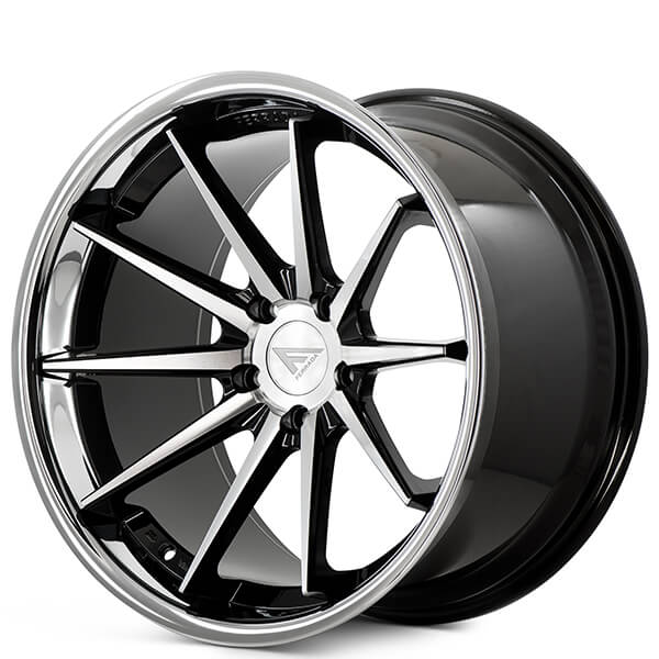 20 Quot Ferrada Wheels Fr4 Black Machined With Chrome Lip Rims