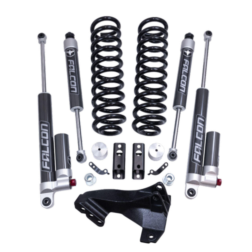 2.5" ReadyLIFT Suspension Leveling Kit | Falcon 2.1 Monotube Fronts And Tow Haul Rear Shocks (Ford Super Duty Diesel 2020-2026)
