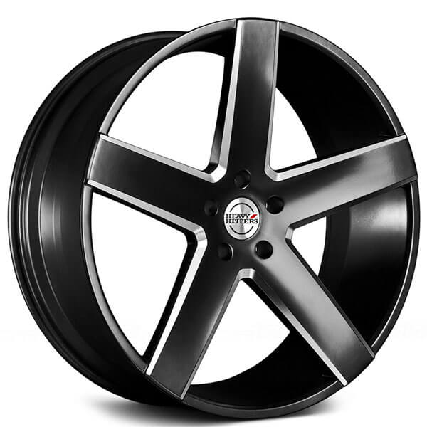 22 Quot Heavy Hitters Wheels Hh15 Satin Black With Milled