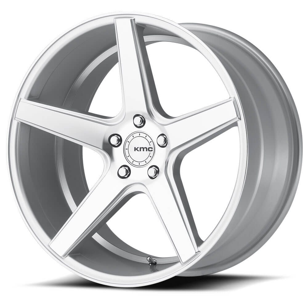 20 Staggered Kmc Wheels Km685 District Silver Machined Rims Kmc018 4