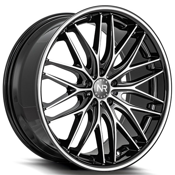 20" Noir Elite Wheels NR106 Gloss Black with Machined Face and Machined Pinstripe Rims 