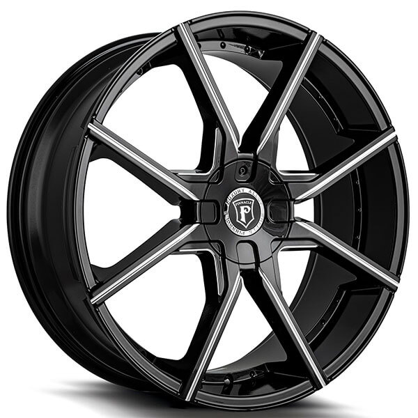 18" Pinnacle Wheels P96 Hype Gloss Black Milled Rims