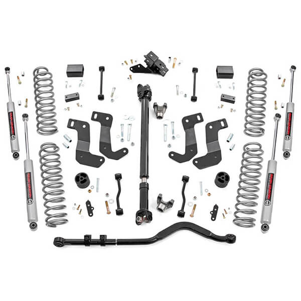 3.5" Rough Country Jeep Suspension Lift Kit/Stage 2/Coils & Control Arm Drop (18-22 Wrangler JL Unlimited)