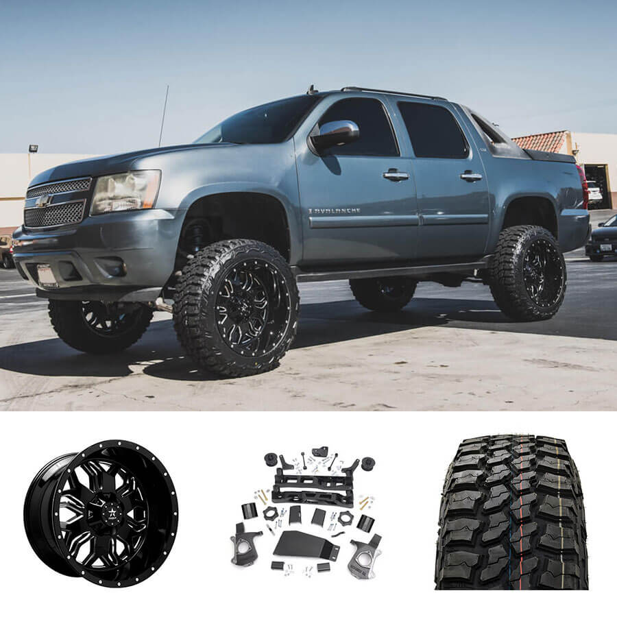 2007 Chevy Avalanche 1500 22x12 Wheels Tires Suspension Package Deal Pkg097