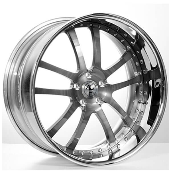 22" Staggered AC Forged Wheels AC312 Gunmetal Face with Chrome Lip Three Piece Rims 