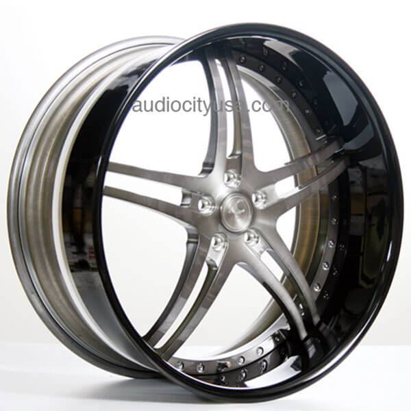 24" AC Forged Wheels Split5 Double Tint Face with Black Lip Three Piece Rims 