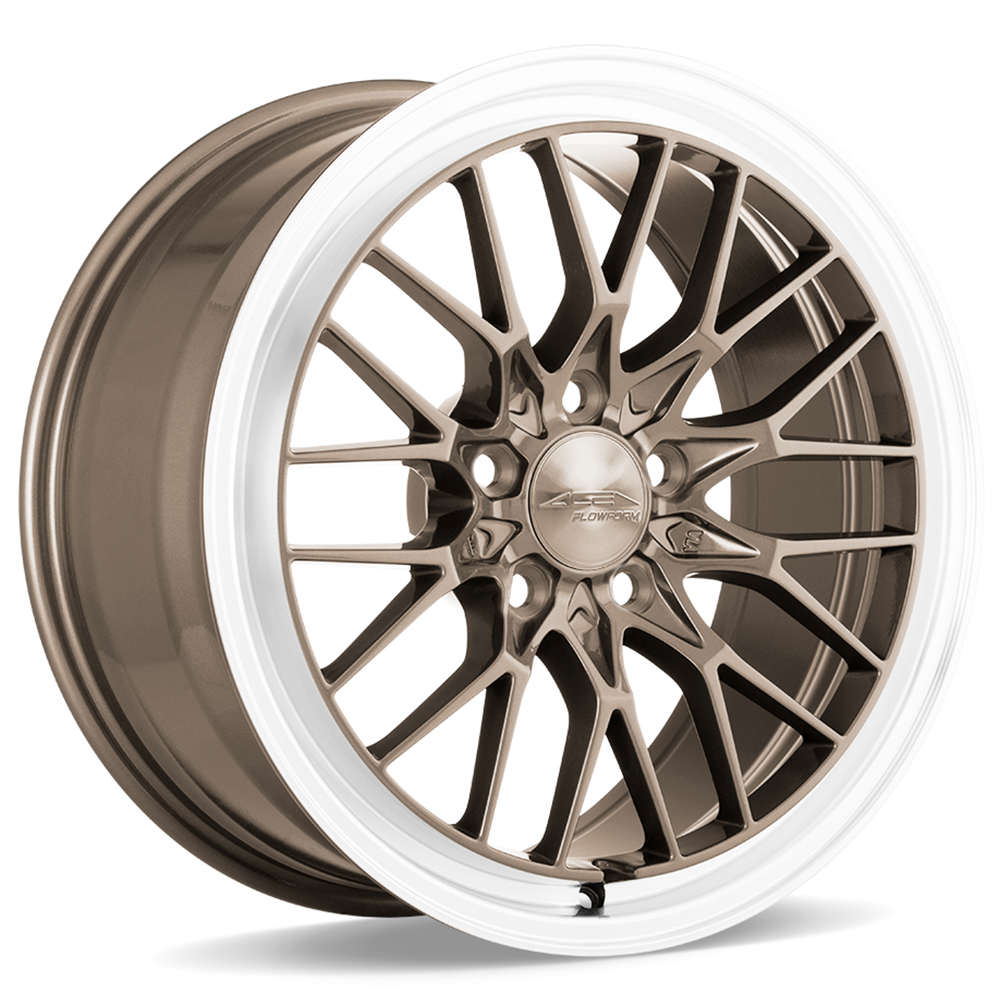 Staggered Ace Alloy Wheels V Aff Bronze With Machined Lip Flow