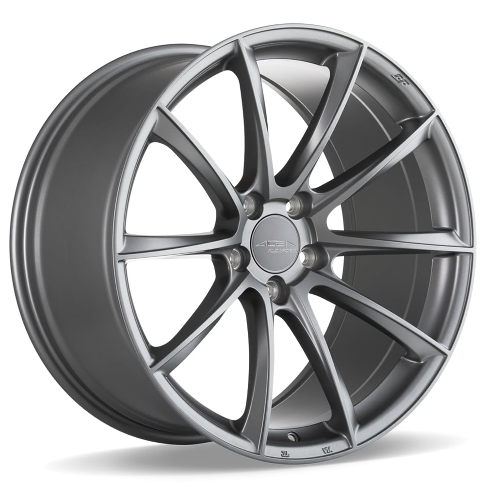 20" Staggered Ace Alloy Wheels AFF05 Space Gray Flow Formed Rims