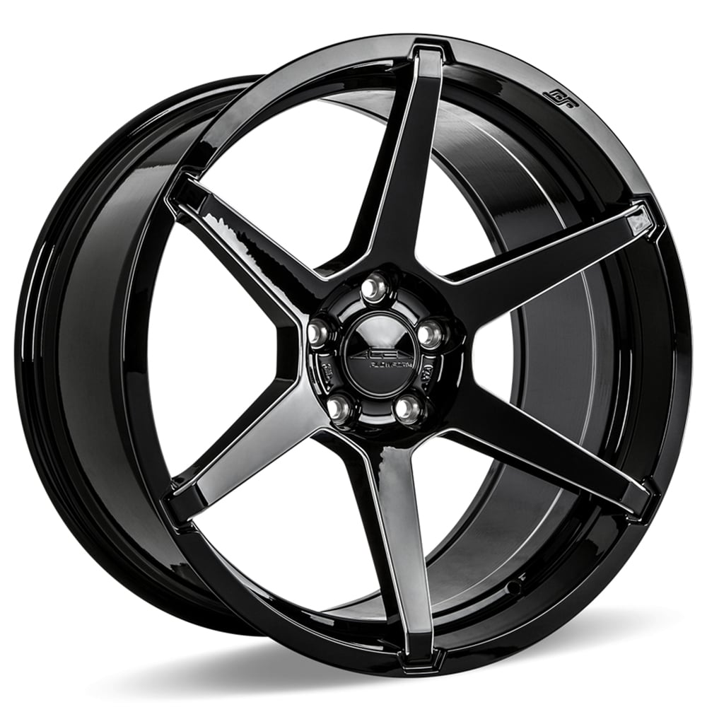 22" Staggered Ace Alloy Wheels AFF06 Gloss Black with Milled Accents Flow Formed Rims