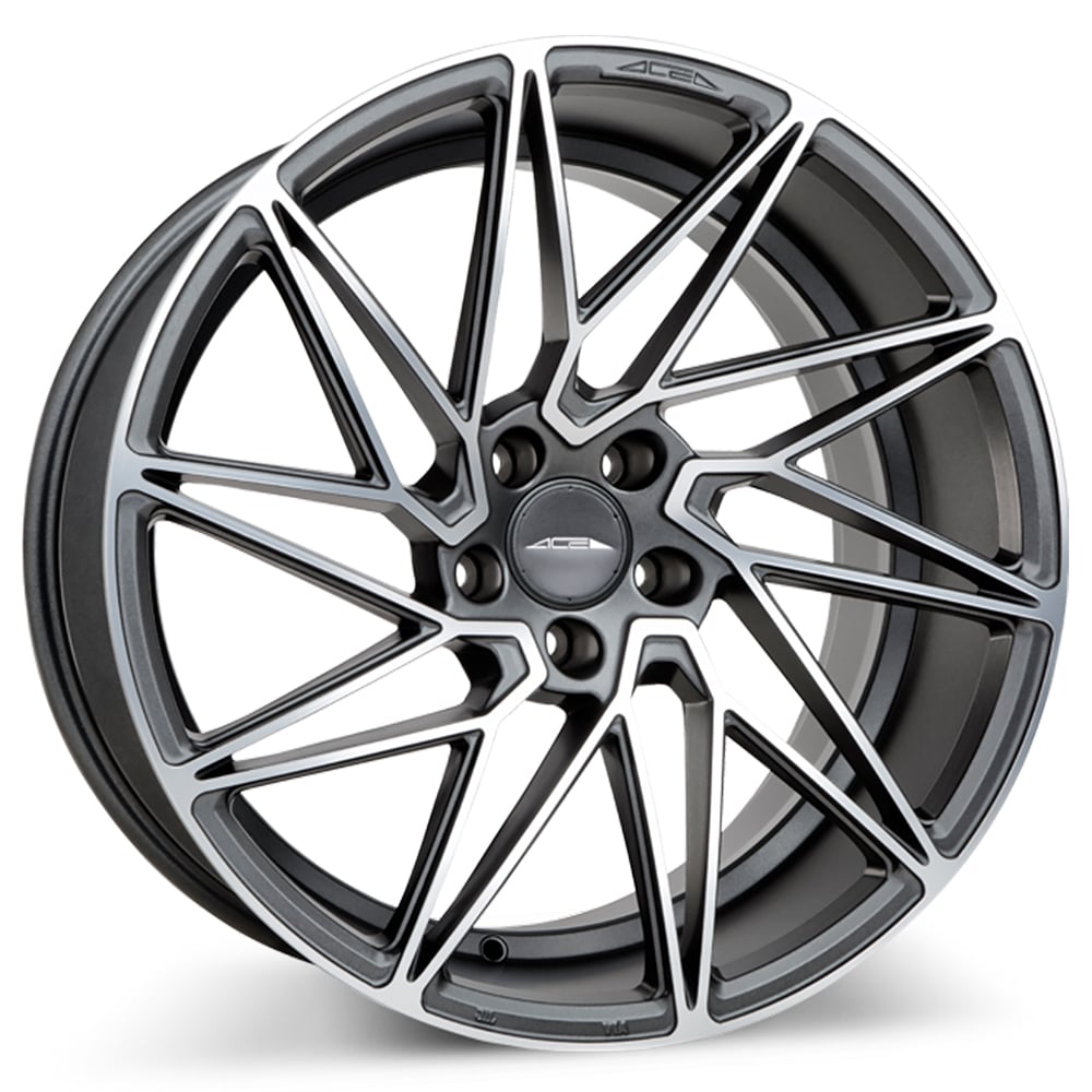 20" Staggered Ace Alloy Wheels Driven Matte Mica Grey with Machined Face Rims