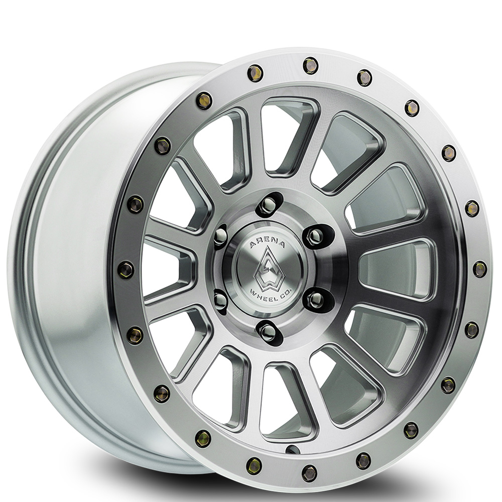 17" Arena Wheel Co A105 Ammo Gloss Silver Machined Off-Road Rims   