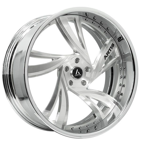 22" Staggered Artis Forged Wheels Kingston Brushed Rims