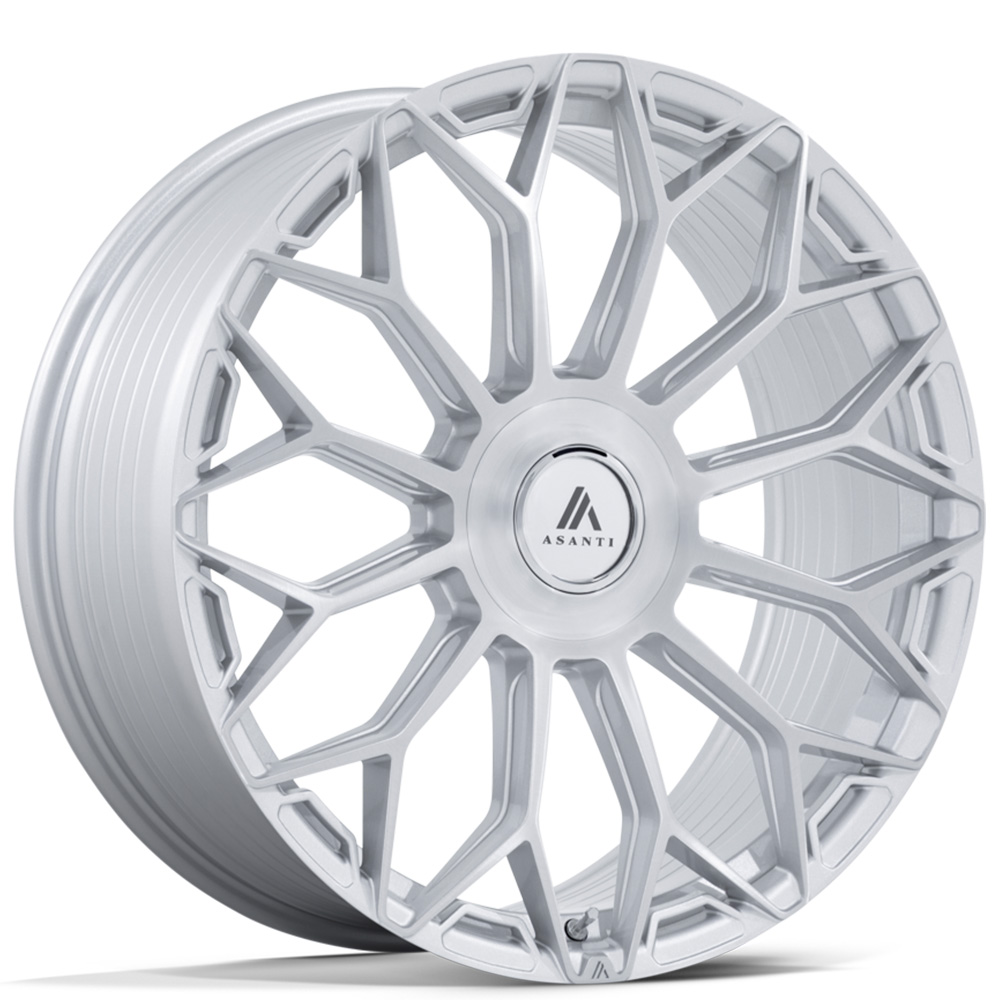 24" Asanti Wheels AB051 Envoy Gloss Silver with Brushed Face Flow Formed Rims