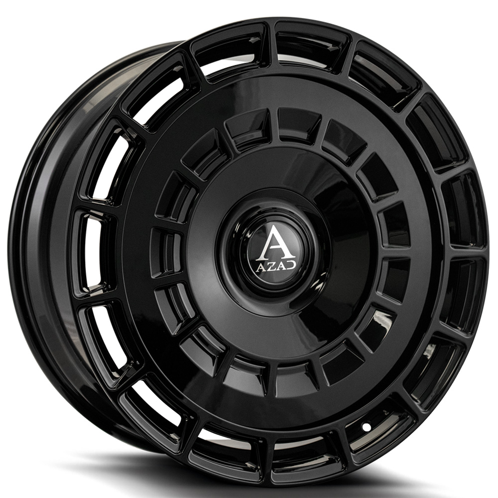 22" Azad Wheels AZV06 Gloss Black Floating Cap Rims